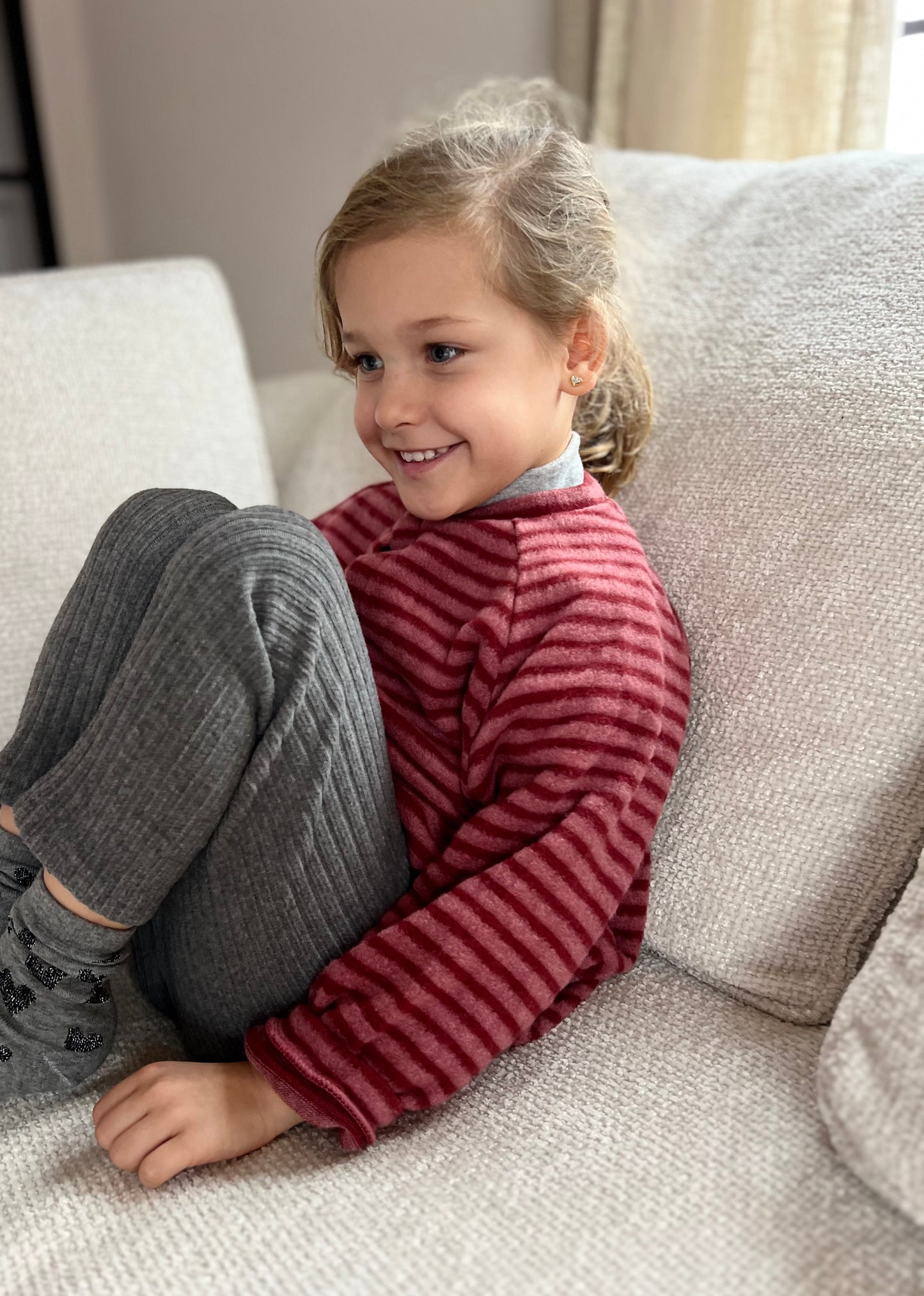 Rib knit leggings - grey