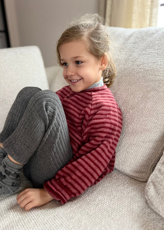 Rib knit leggings - grey