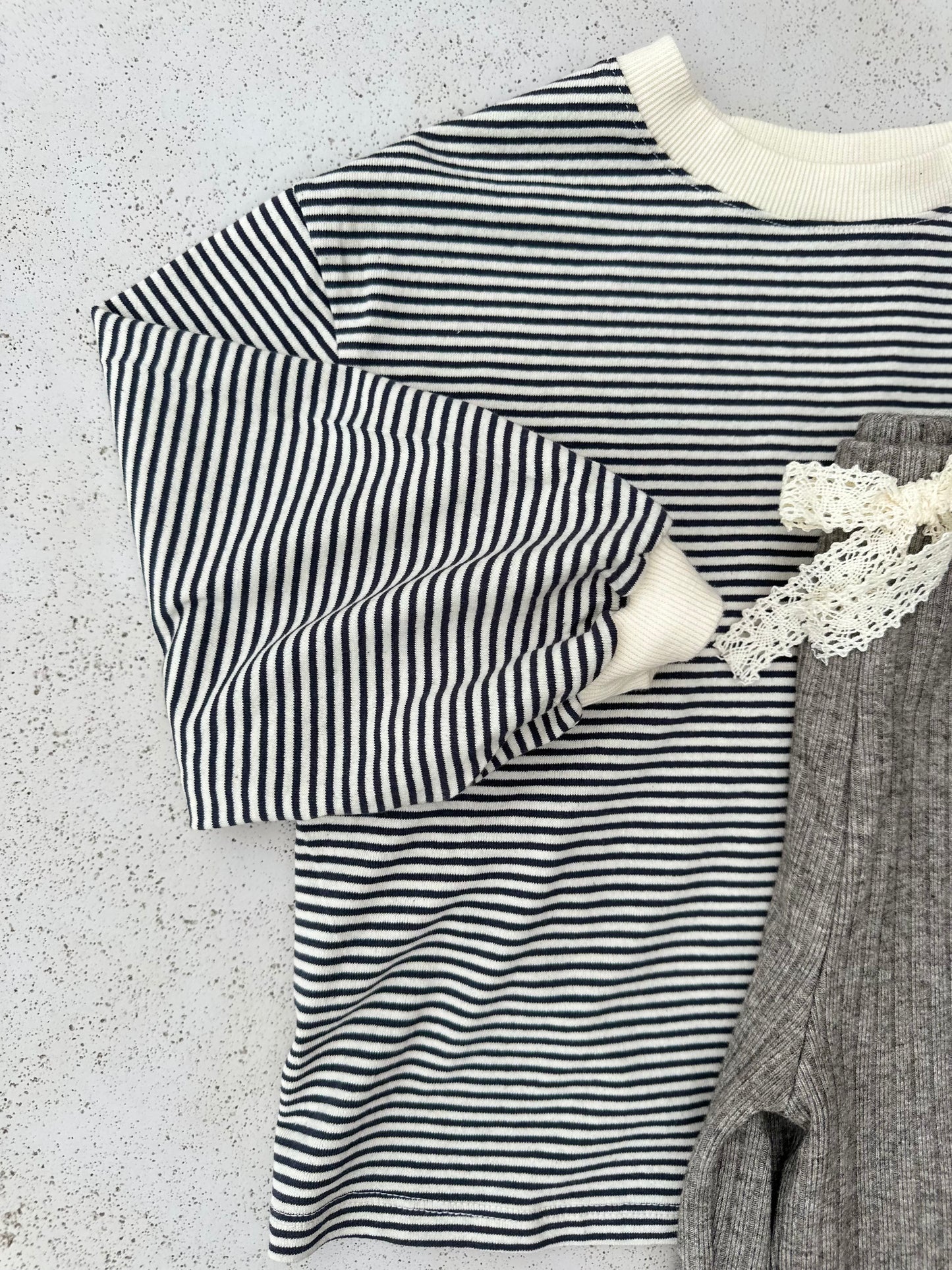 Melmel loose stripe sweatshirt - charcoal