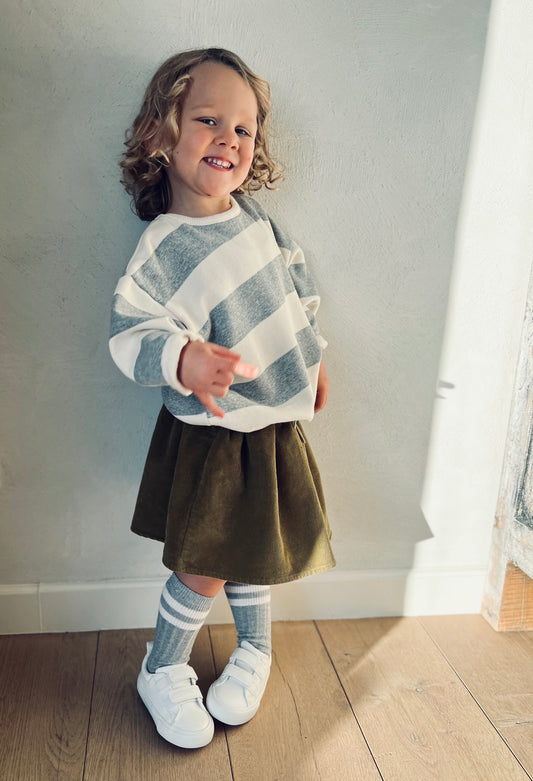 Corduroy Skirt - Olive - Last one 7-8y