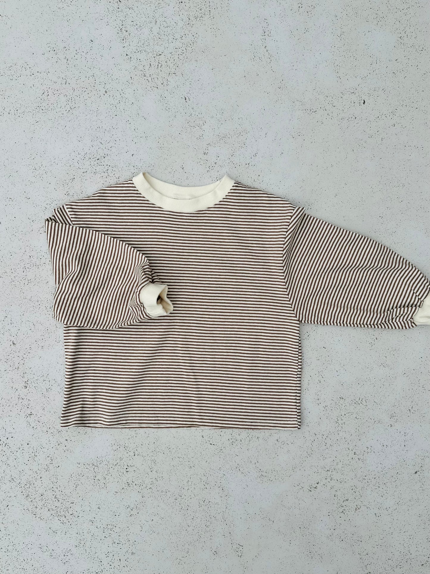 Melmel loose stripe sweatshirt - brown