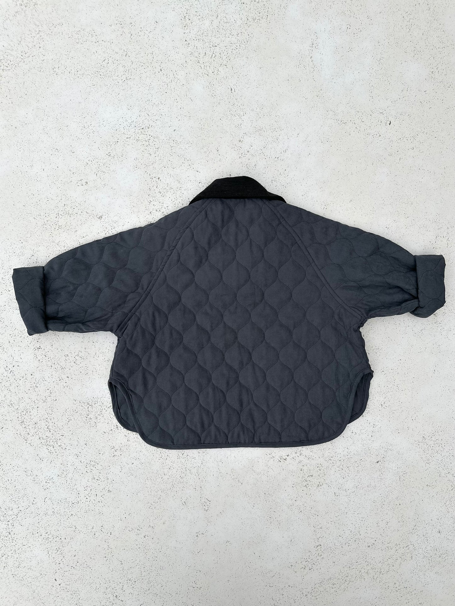 Quin collar quilted jacket - navy