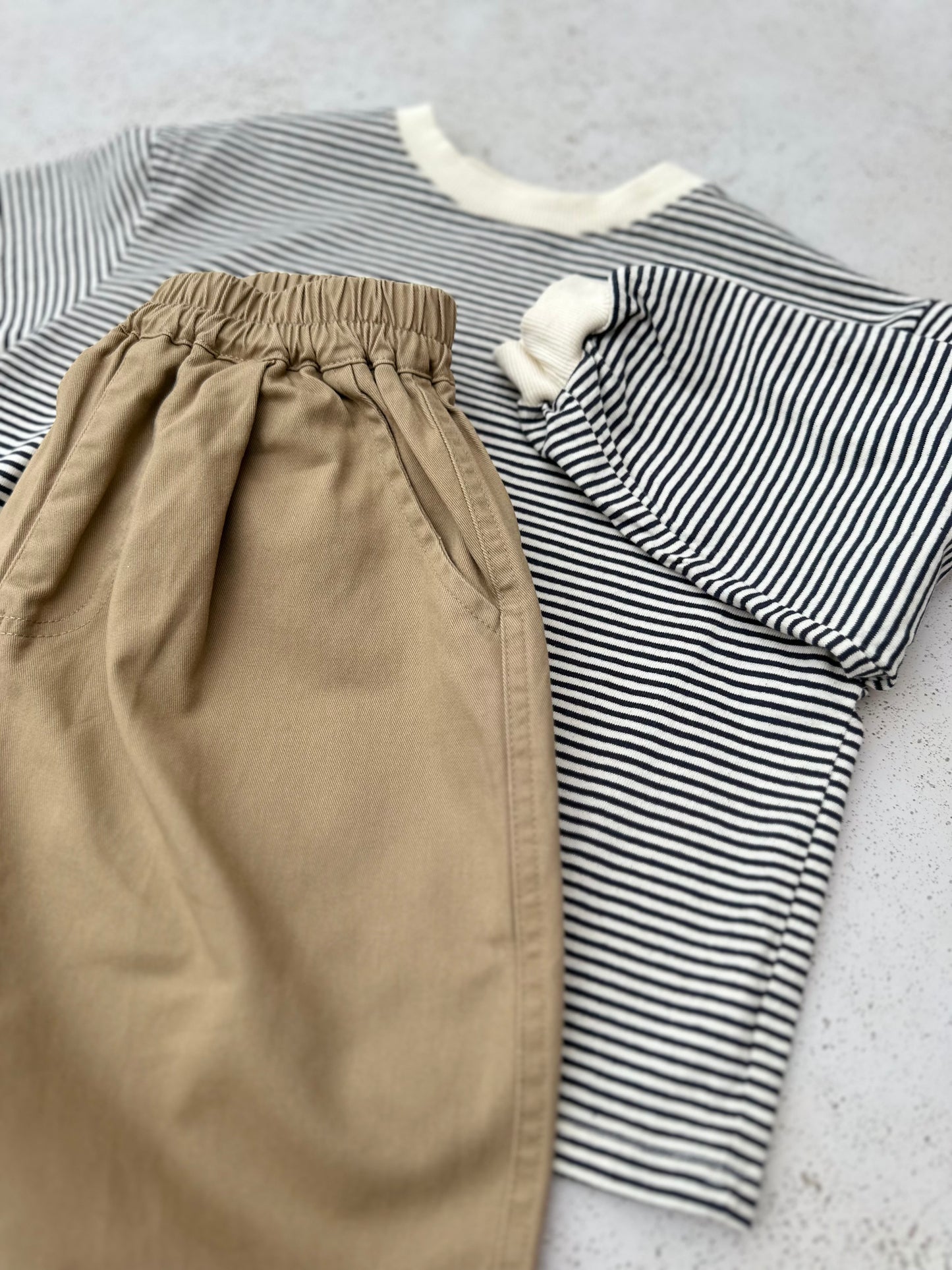 Melmel loose stripe sweatshirt - charcoal