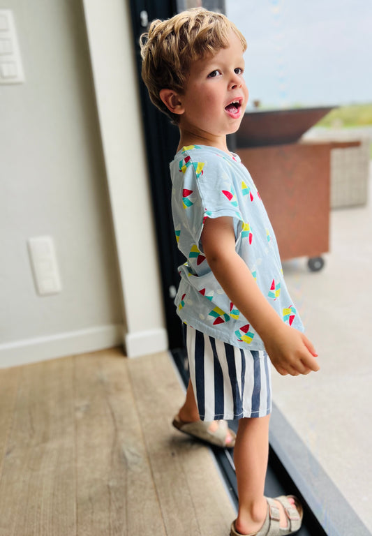 Maurice stripe shorts - Navy