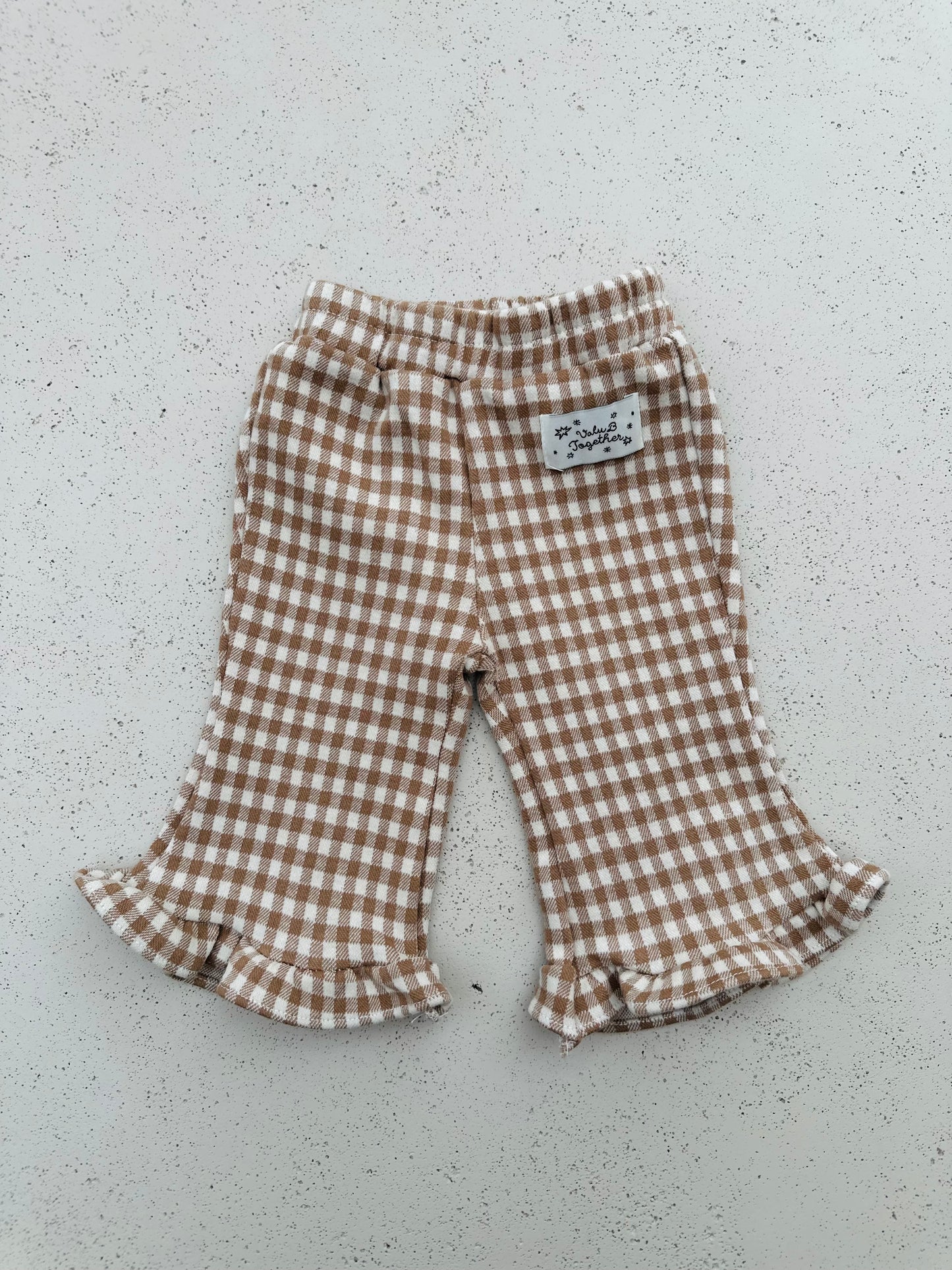 Bebe frill bootcut pants - check beige