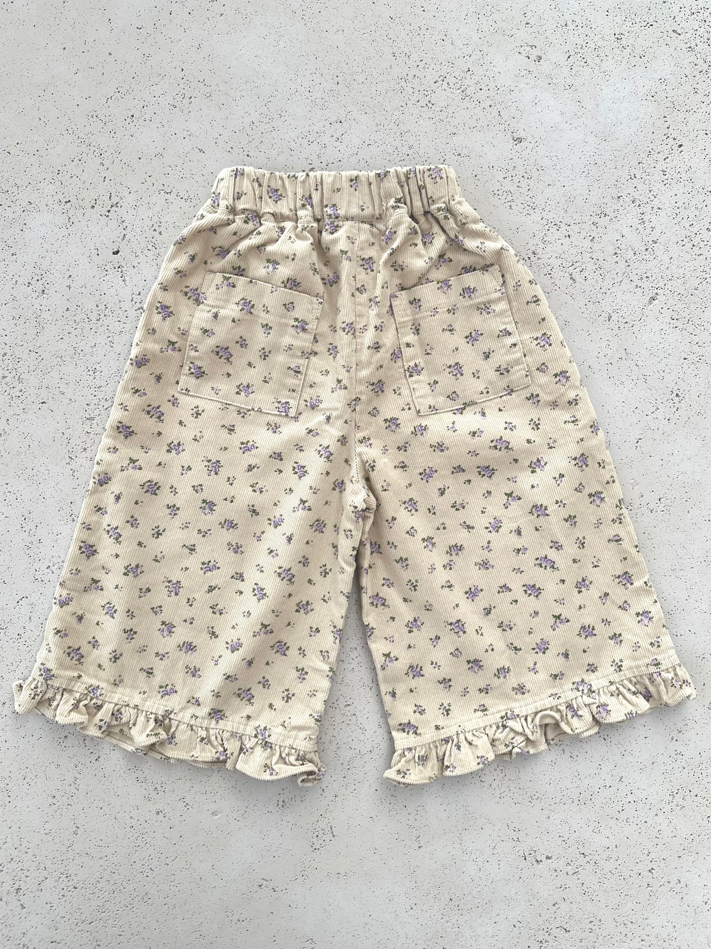 Lilly flower rib pants - ecru