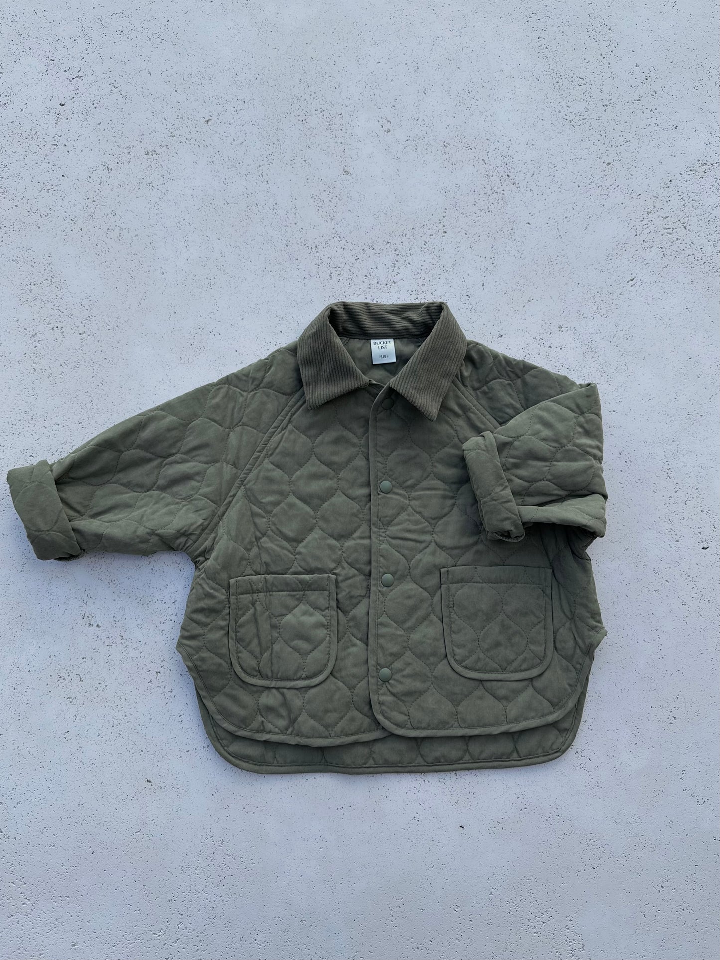 Quin collar quilted jacket - khaki
