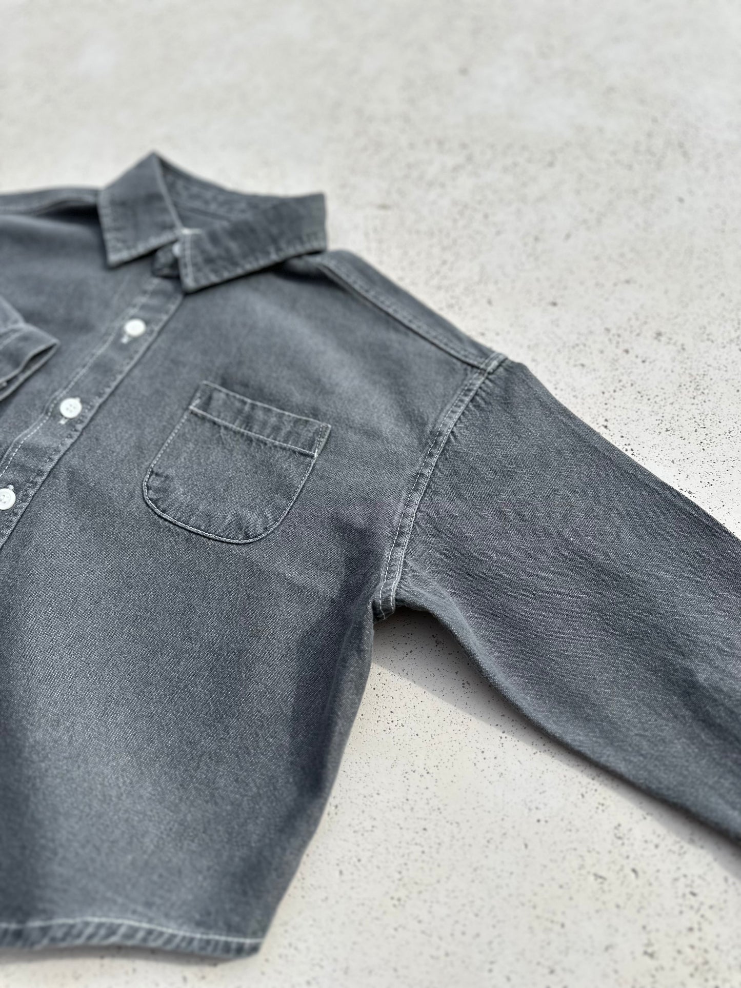 Bucket oversized denim shirt - grey