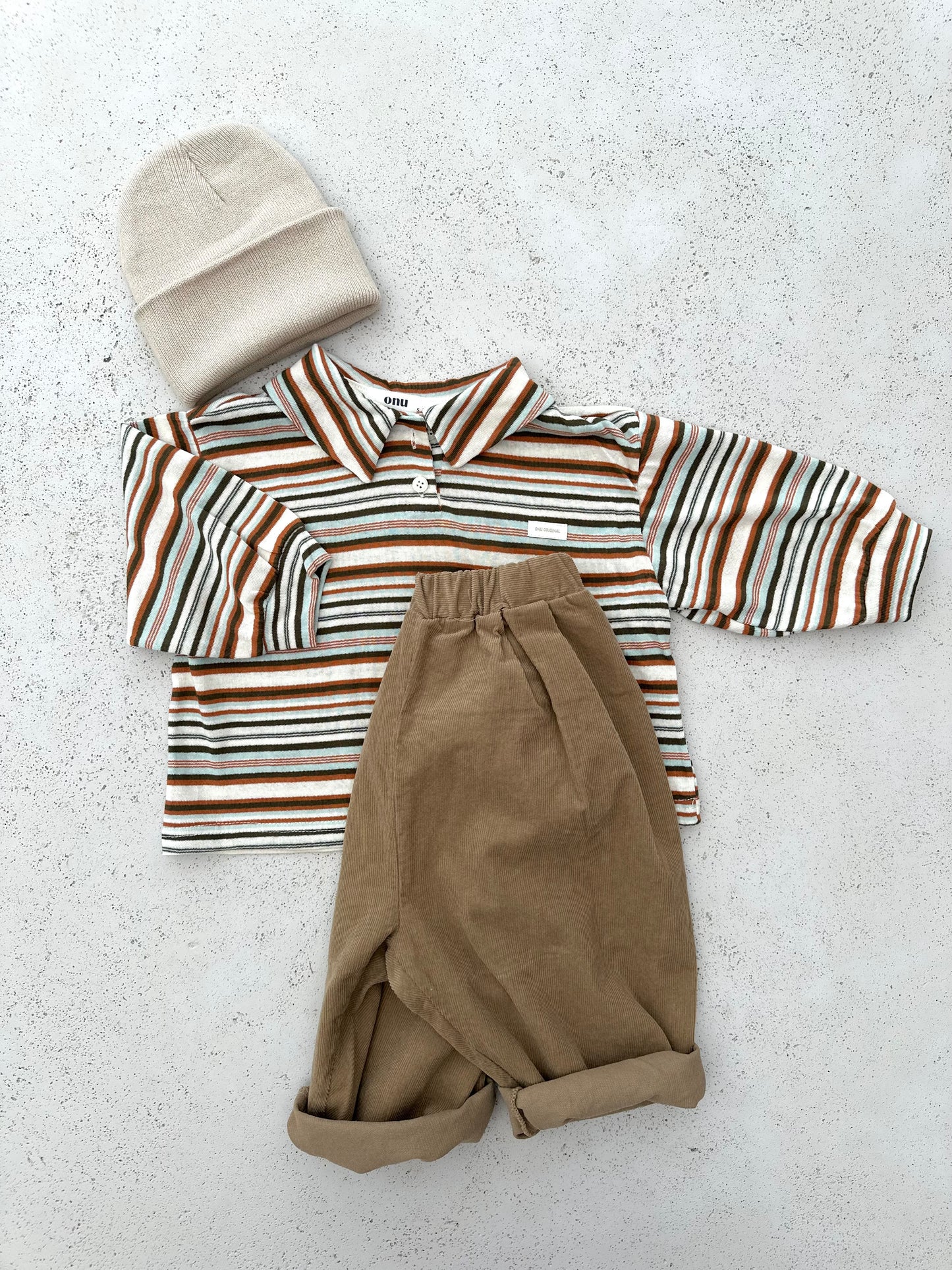 Finger rib pants - camel