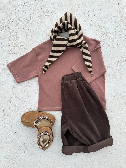 Comfy thick stitch tee - burgundy