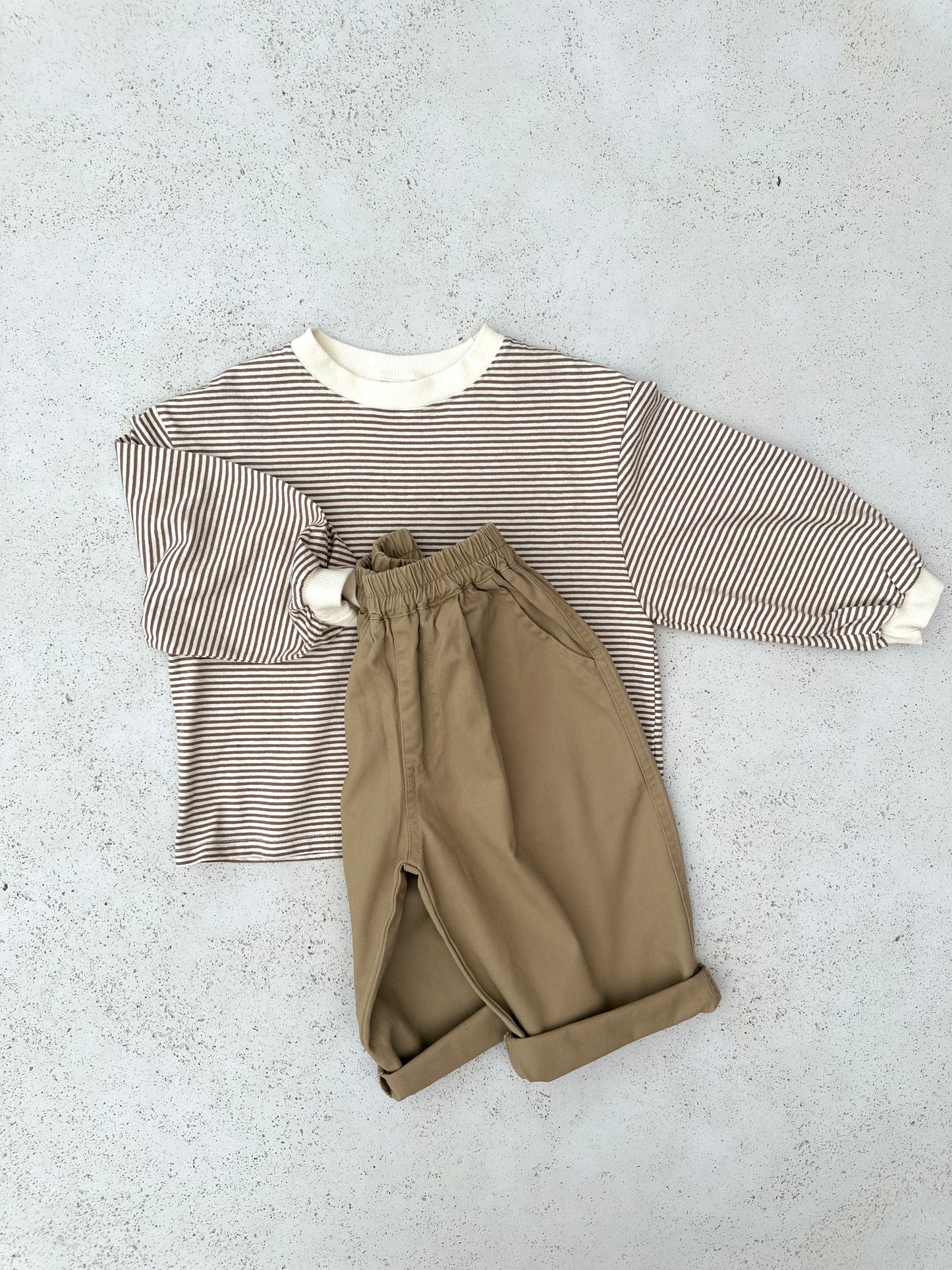 Melmel loose stripe sweatshirt - brown