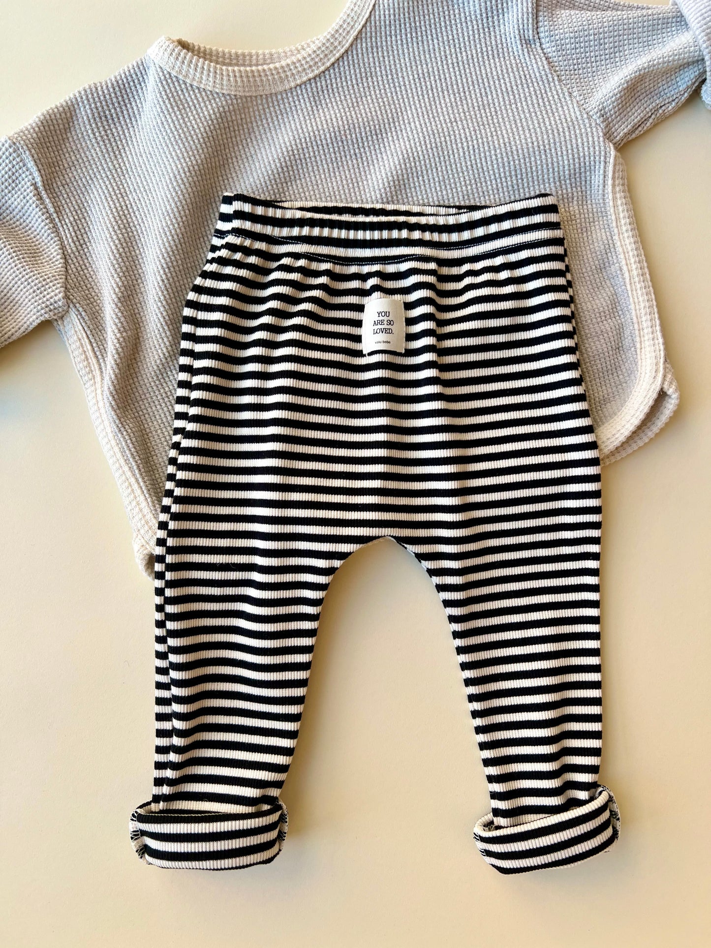 Bebe striped leggings - black