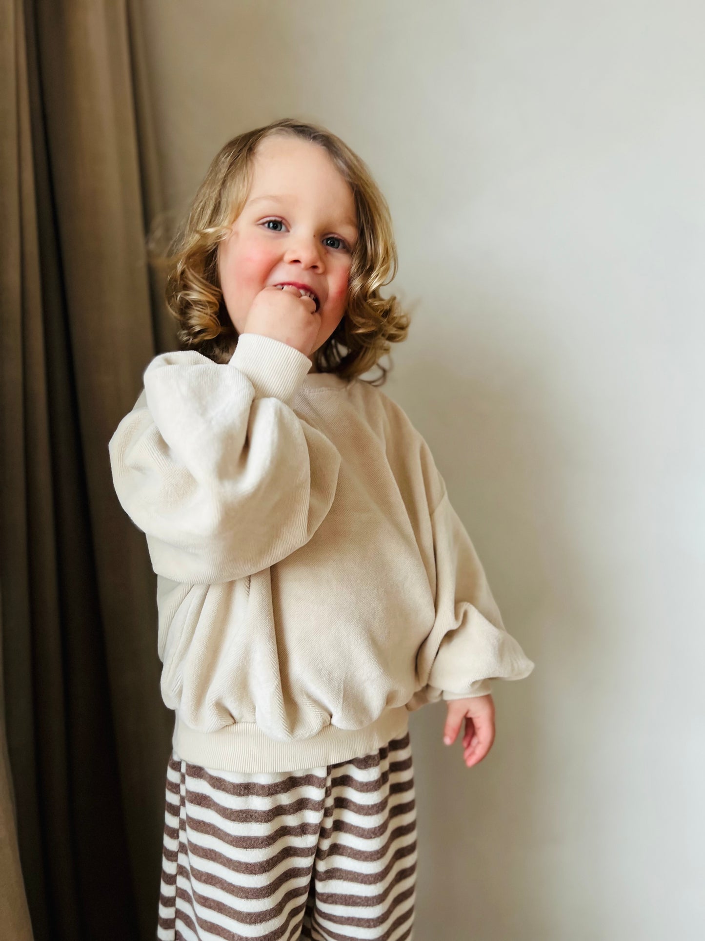 Sandstone relaxed terry sweater - light-beige