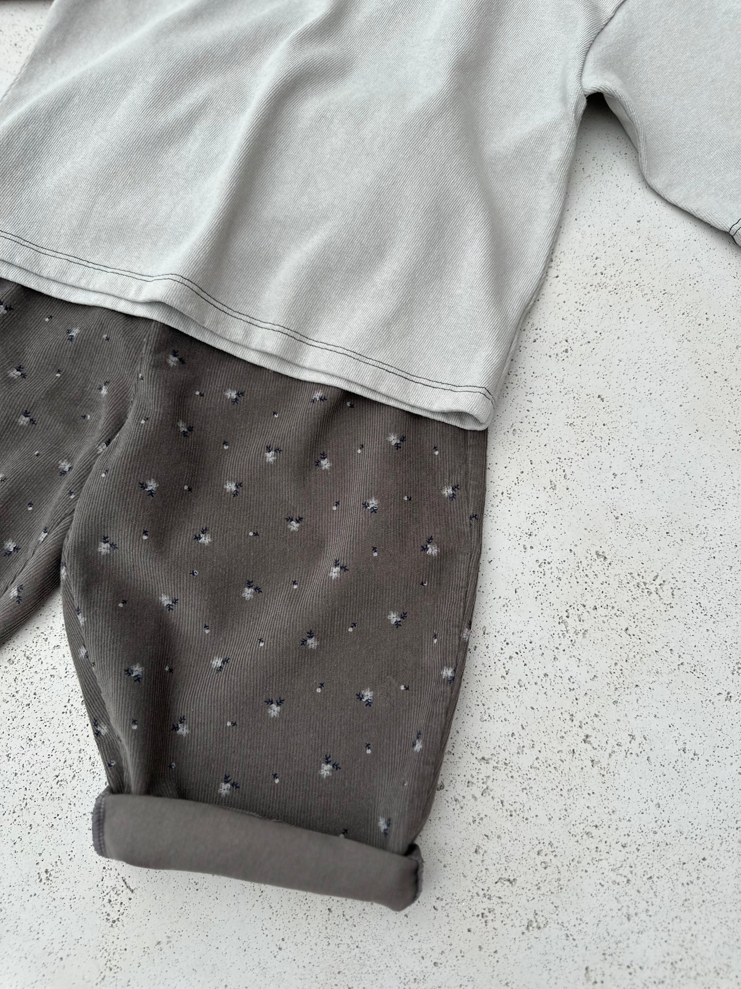Comfy thick stitch tee - light grey