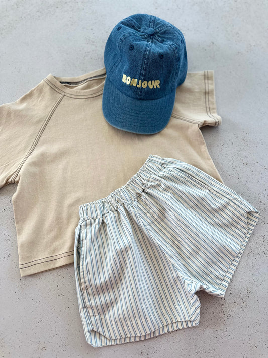 Joe stripe pants - cream/sky