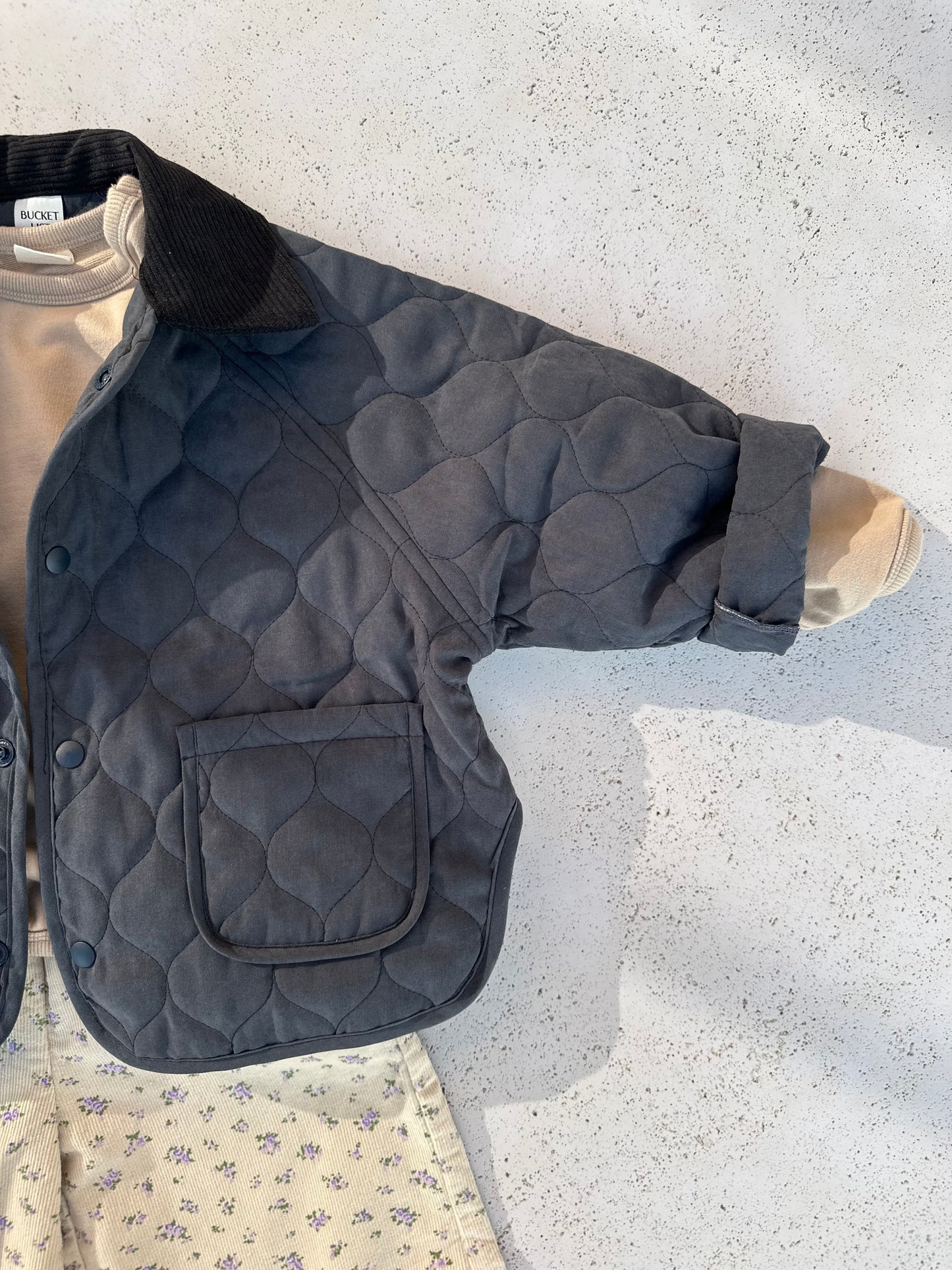 Quin collar quilted jacket - navy