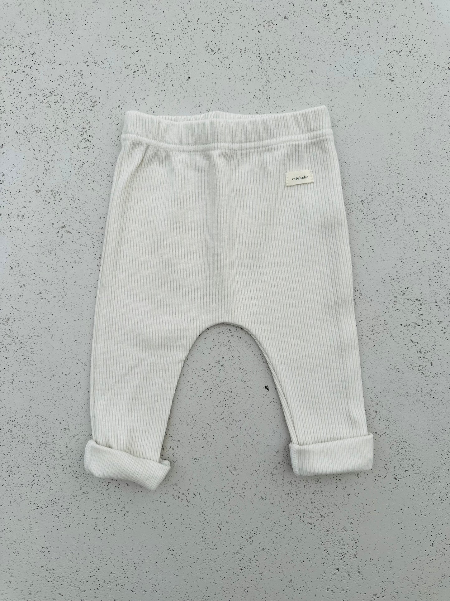 Bebe cotton rib legging - beige/cream/indie-pink