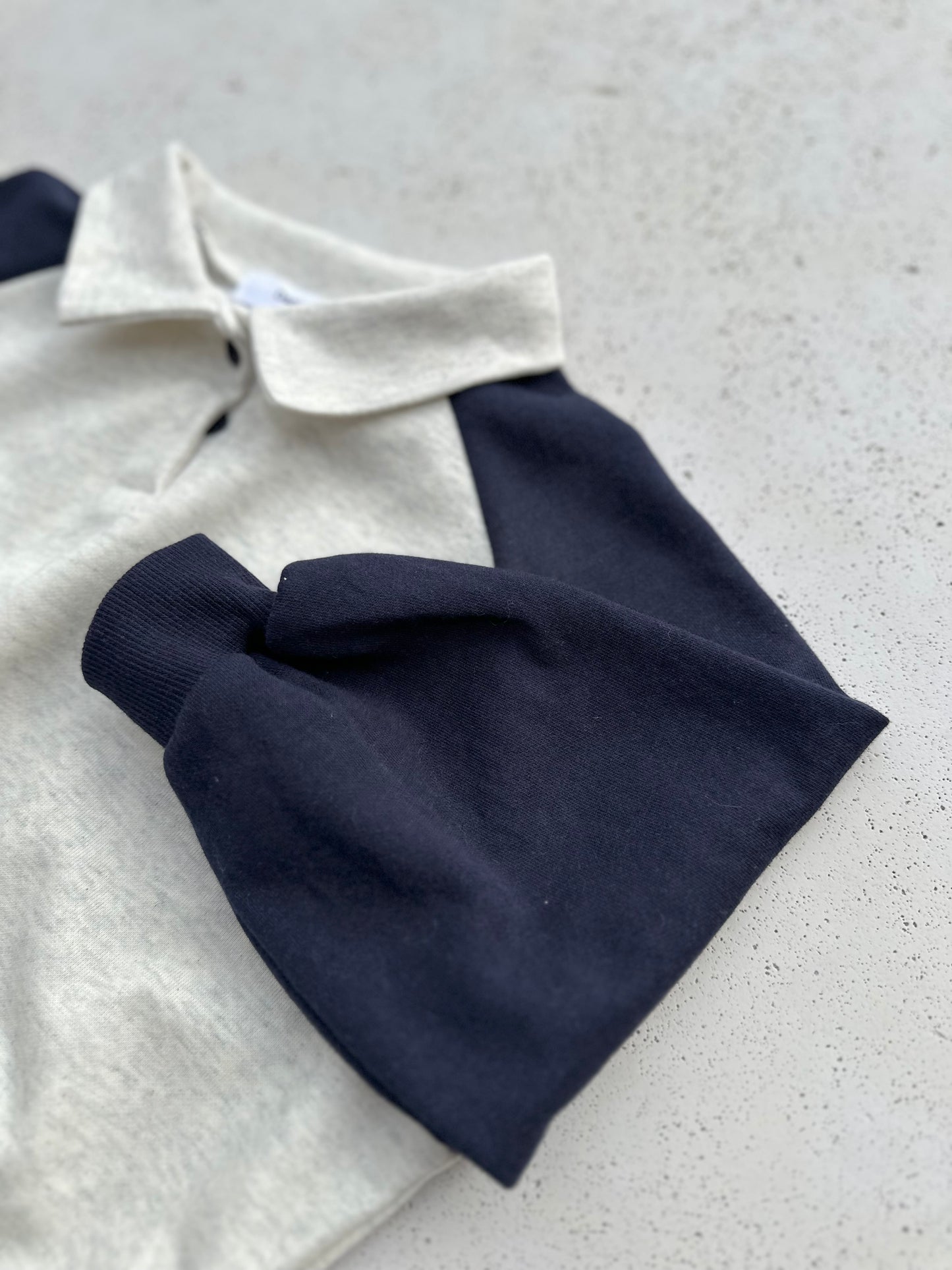 Raglan collar sweatshirt - navy-melange