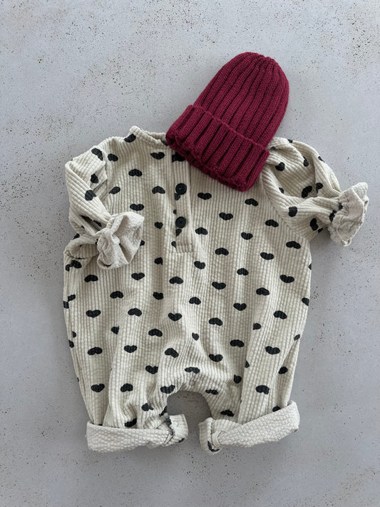 Heart overall - cream