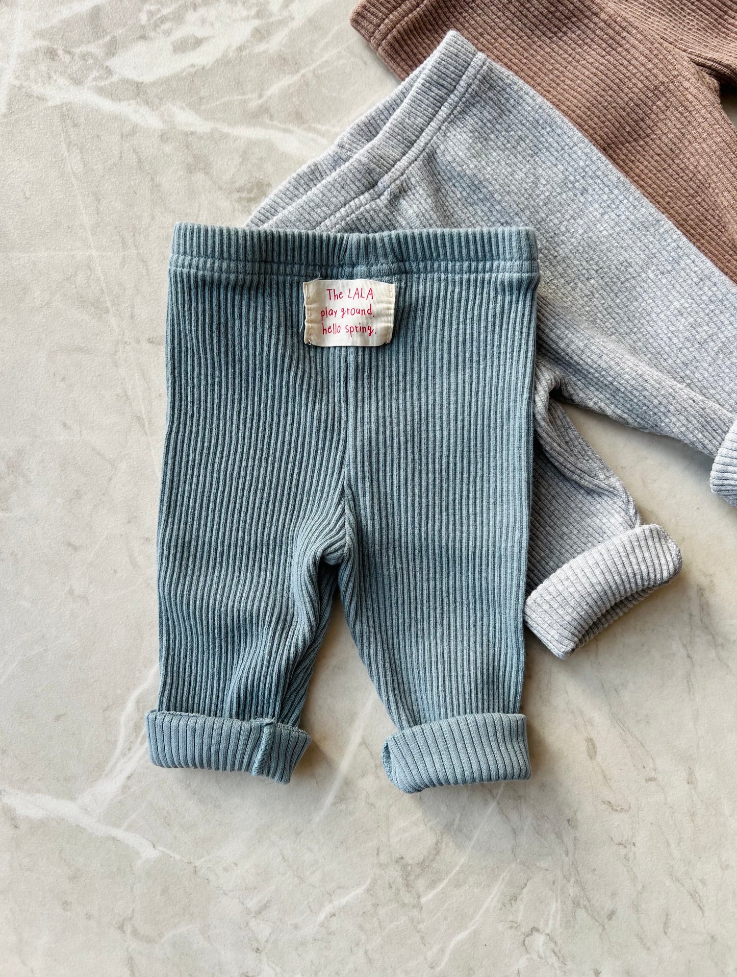 Bebe chewy rib leggings - blue/melange/mocha