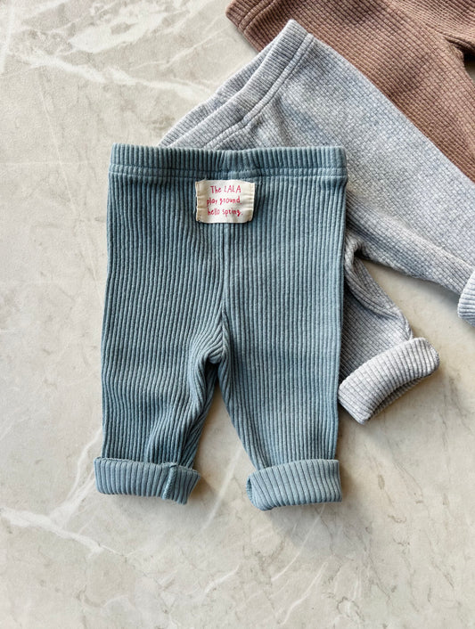 Bebe chewy rib leggings - blue/melange/mocha
