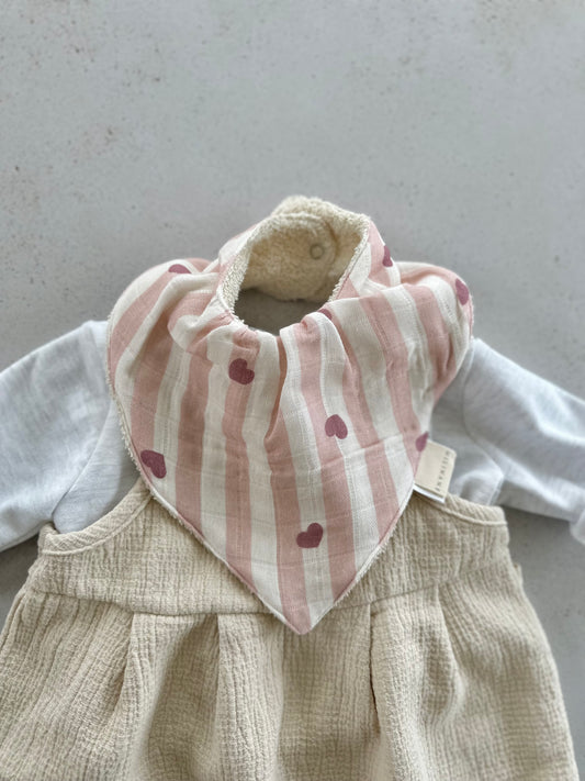 Mael bandana bavette - pink hearts