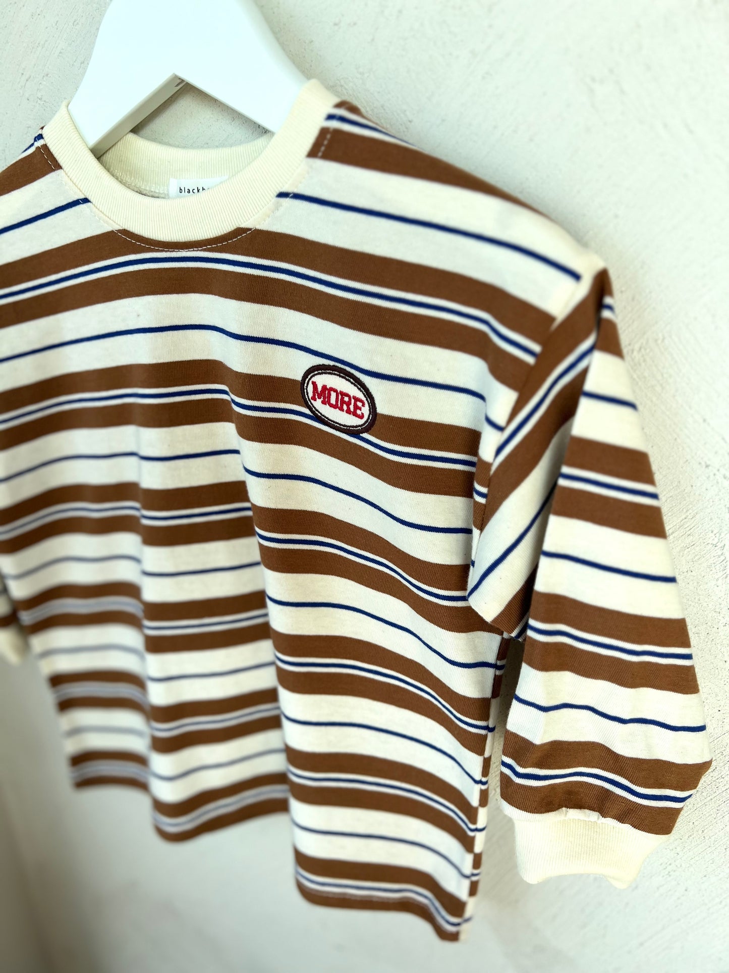 More stripe loose tee - brown/navy