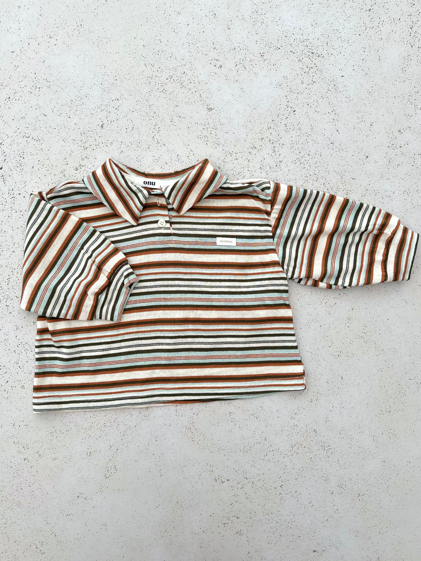 Oni multi striped knit polo