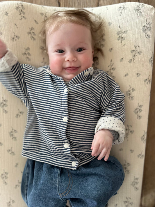 Bebe Lou stripe-dot vest - navy