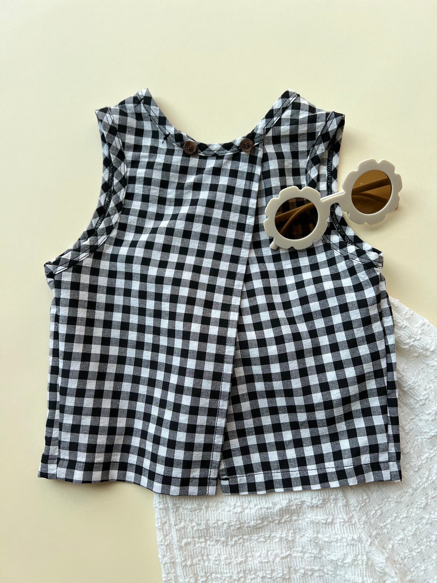 Summer check top - Black
