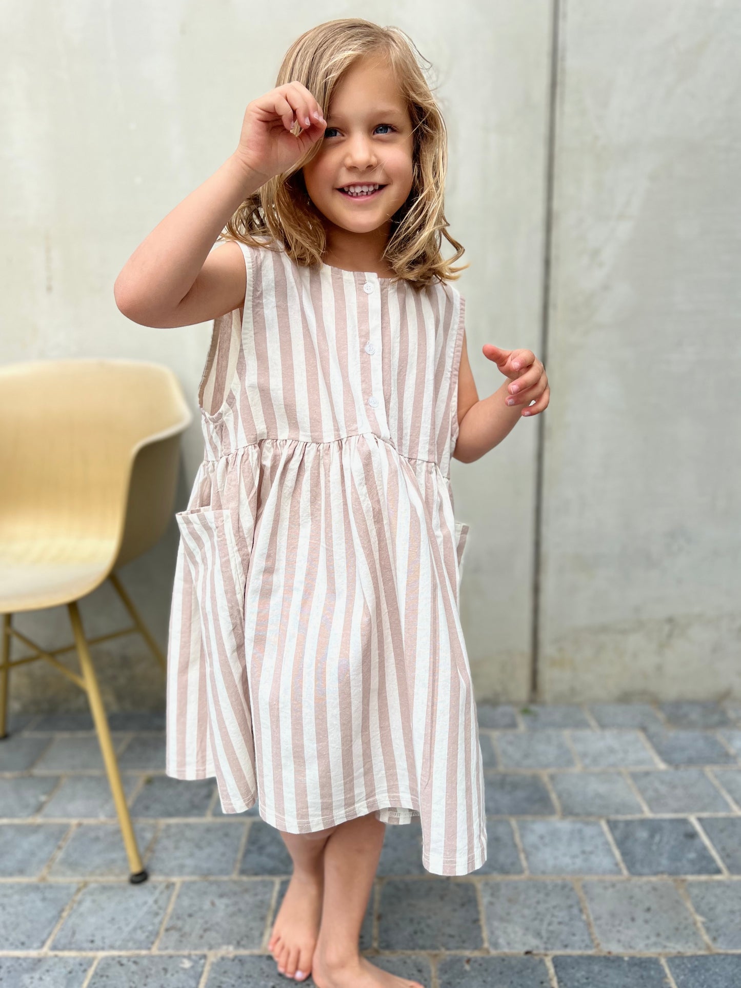 Billie stripe dress - beige