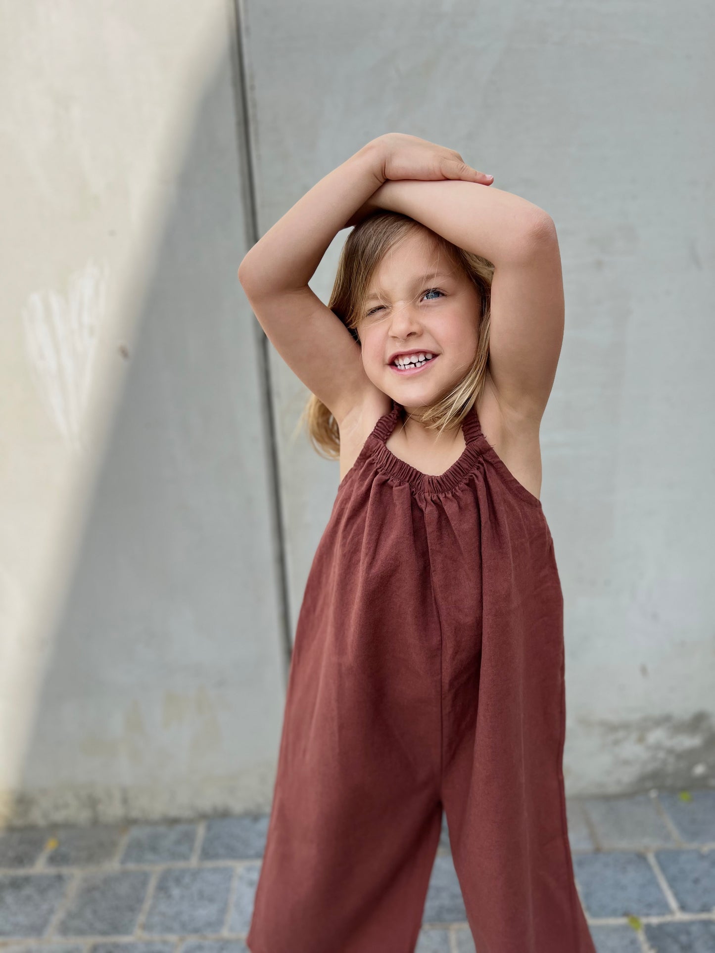 Joan linen jumpsuit - Brown