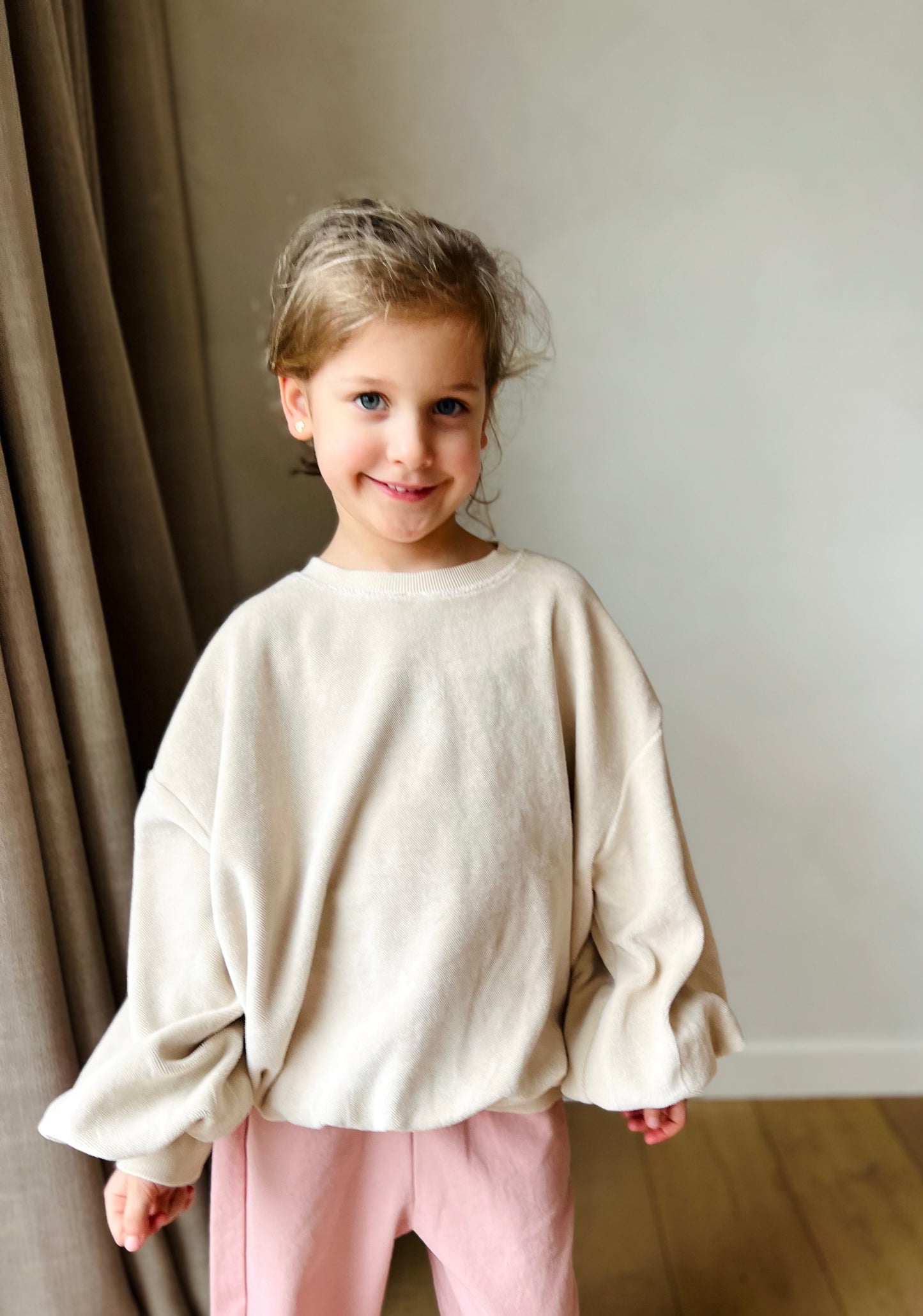 Sandstone relaxed terry sweater - light-beige
