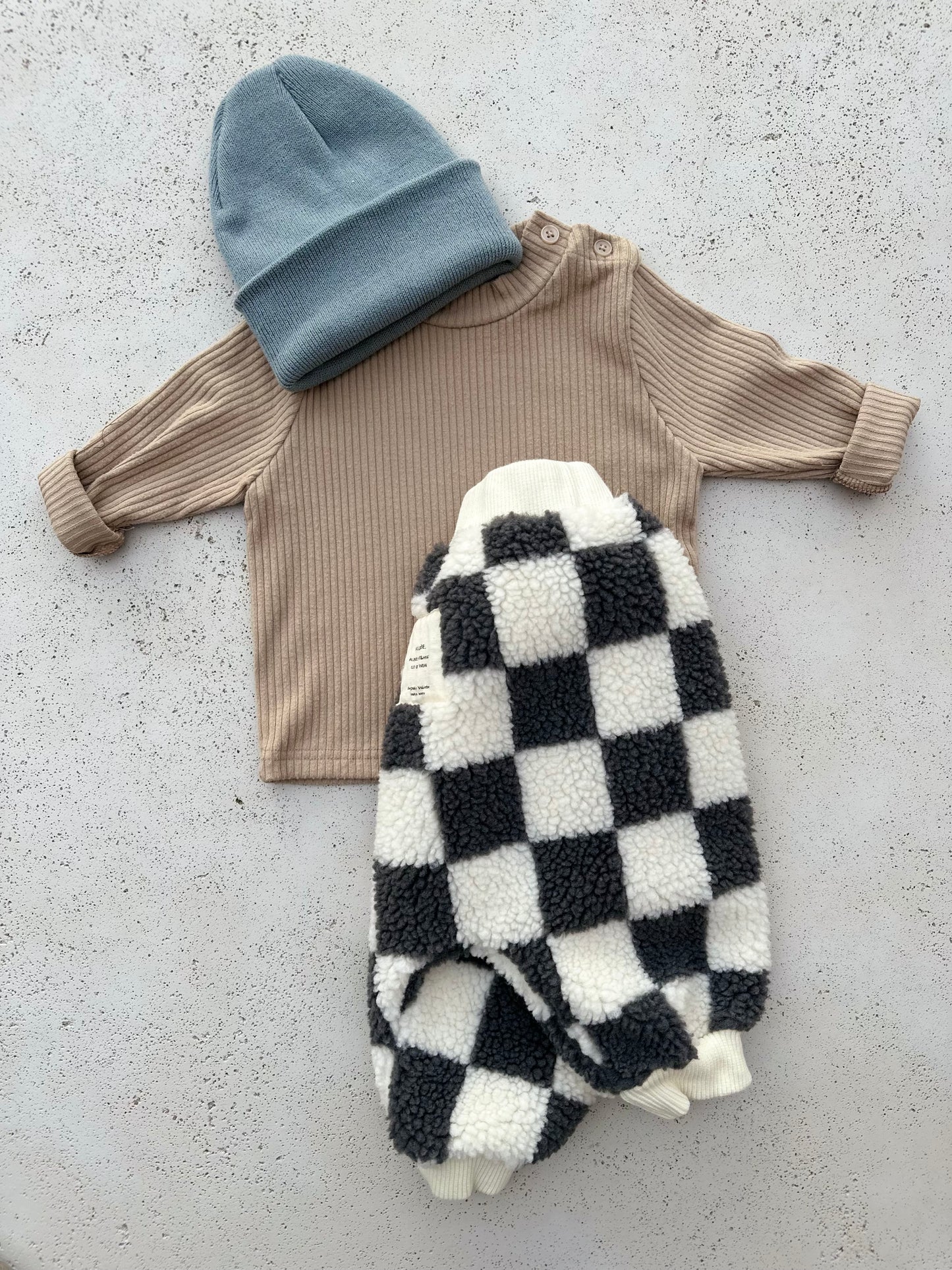 Bebe big check fleece joggers - grey