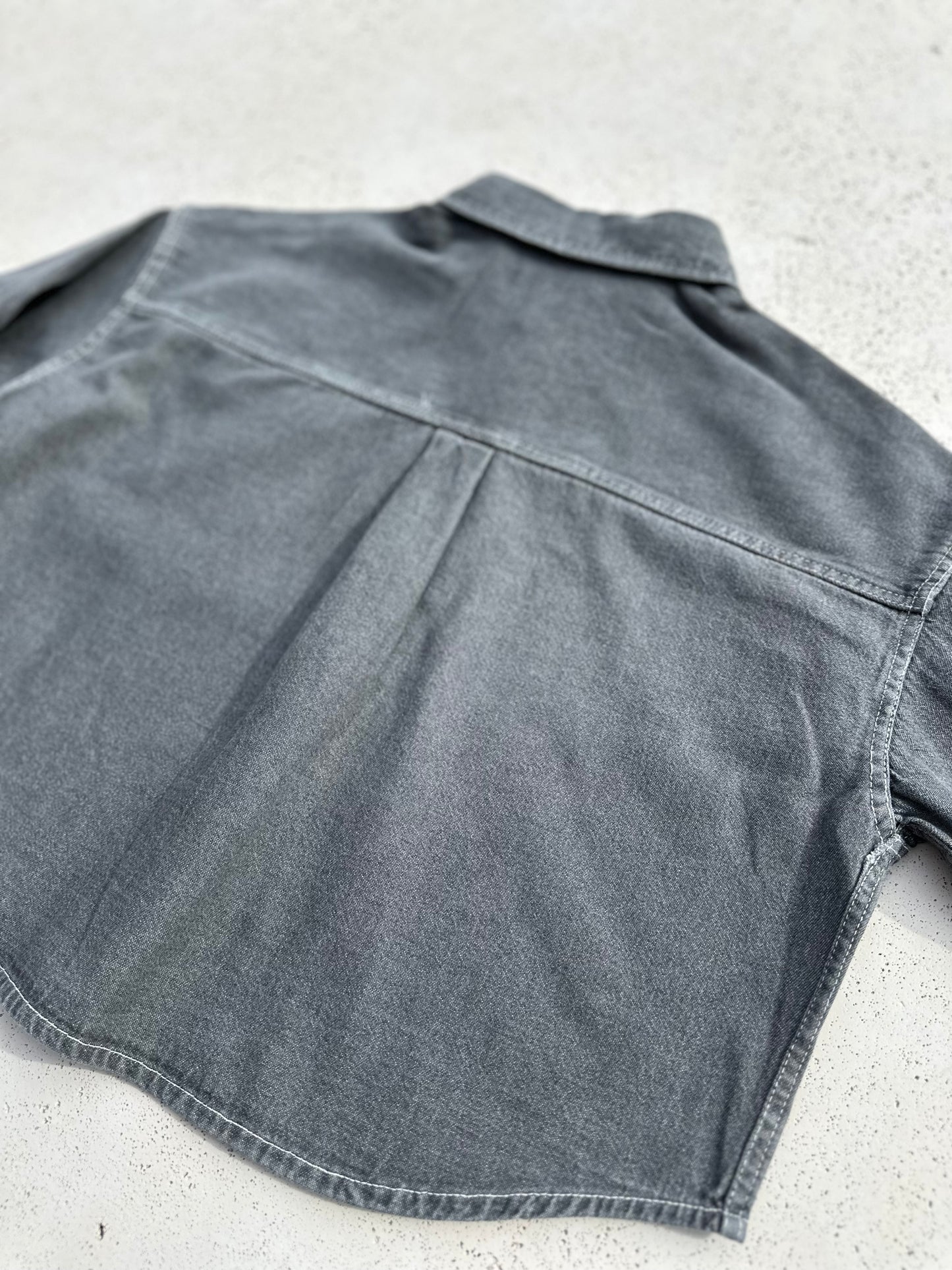 Bucket oversized denim shirt - grey