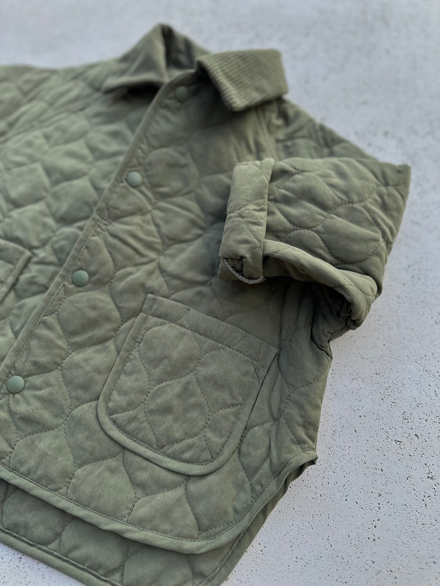 Quin collar quilted jacket - khaki
