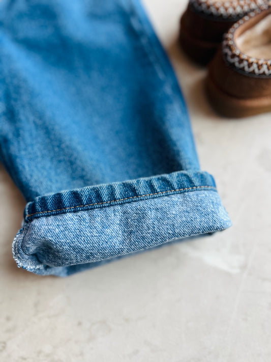 Straight wide fit denim pants - blue