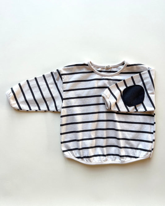 Rory patch tee stripes - charcoal
