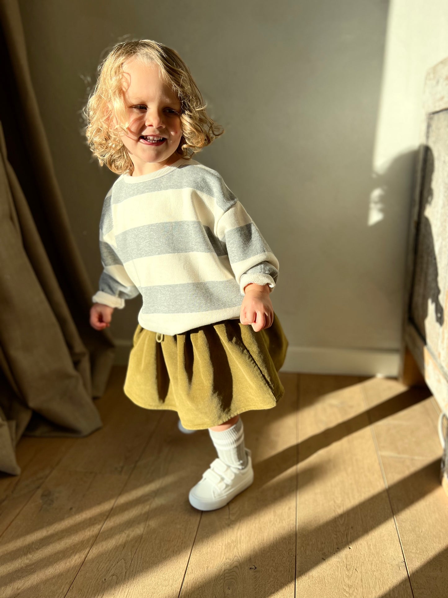 Corduroy Skirt - Olive - Last one 7-8y