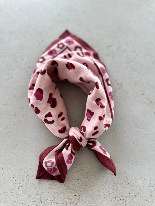 Oscar mini scarf - pink leopard
