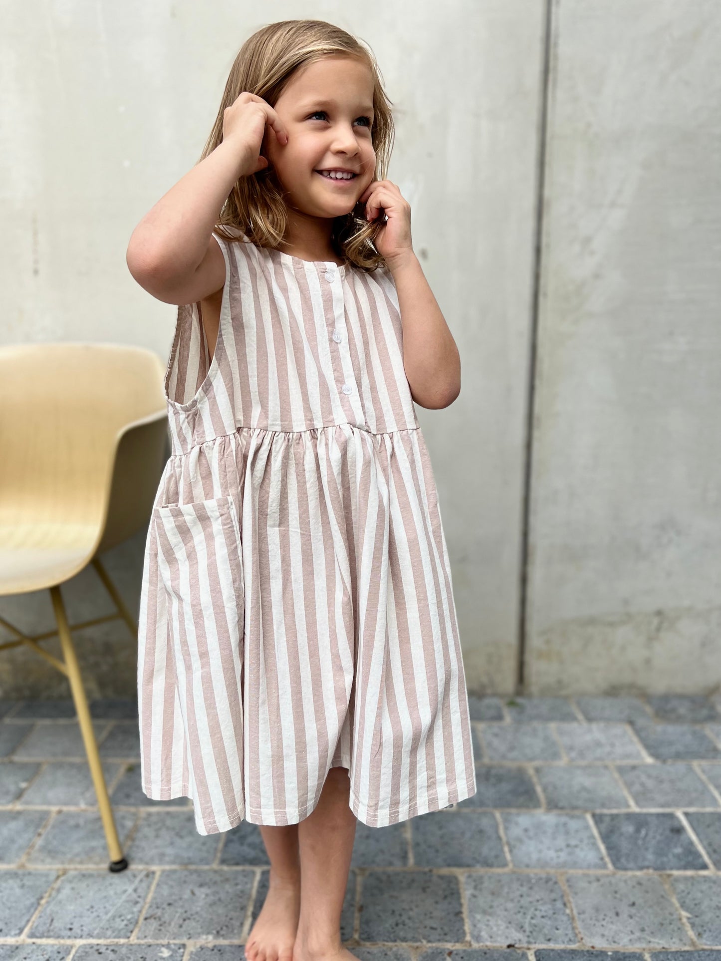 Billie stripe dress - beige