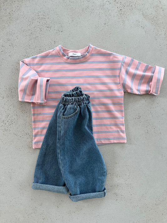 Dossy stripe tee - pink