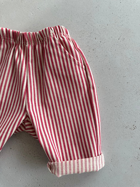 Louis stripe pants - red