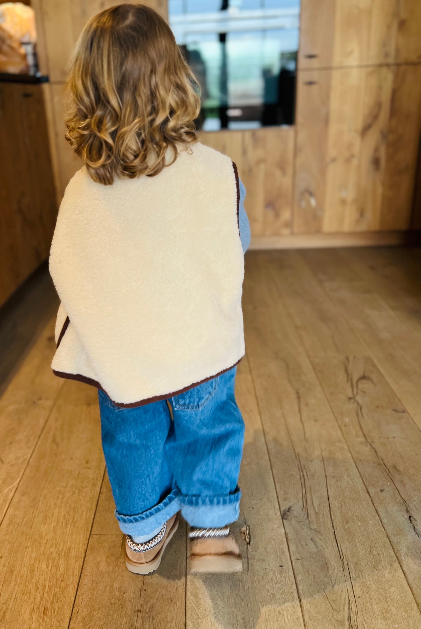 Macaron vest - cream/brown