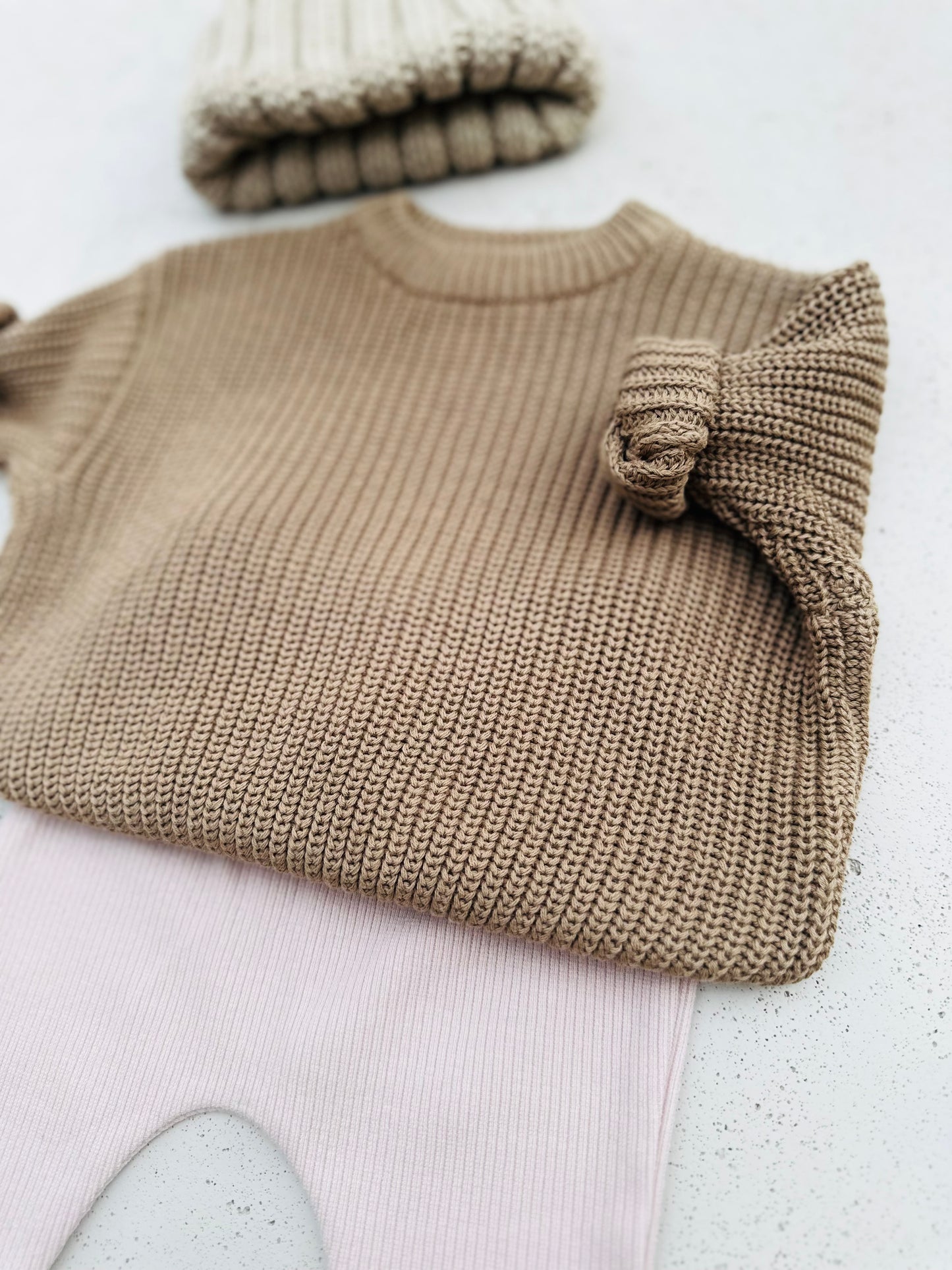Bebe cotton rib legging - beige/cream/indie-pink