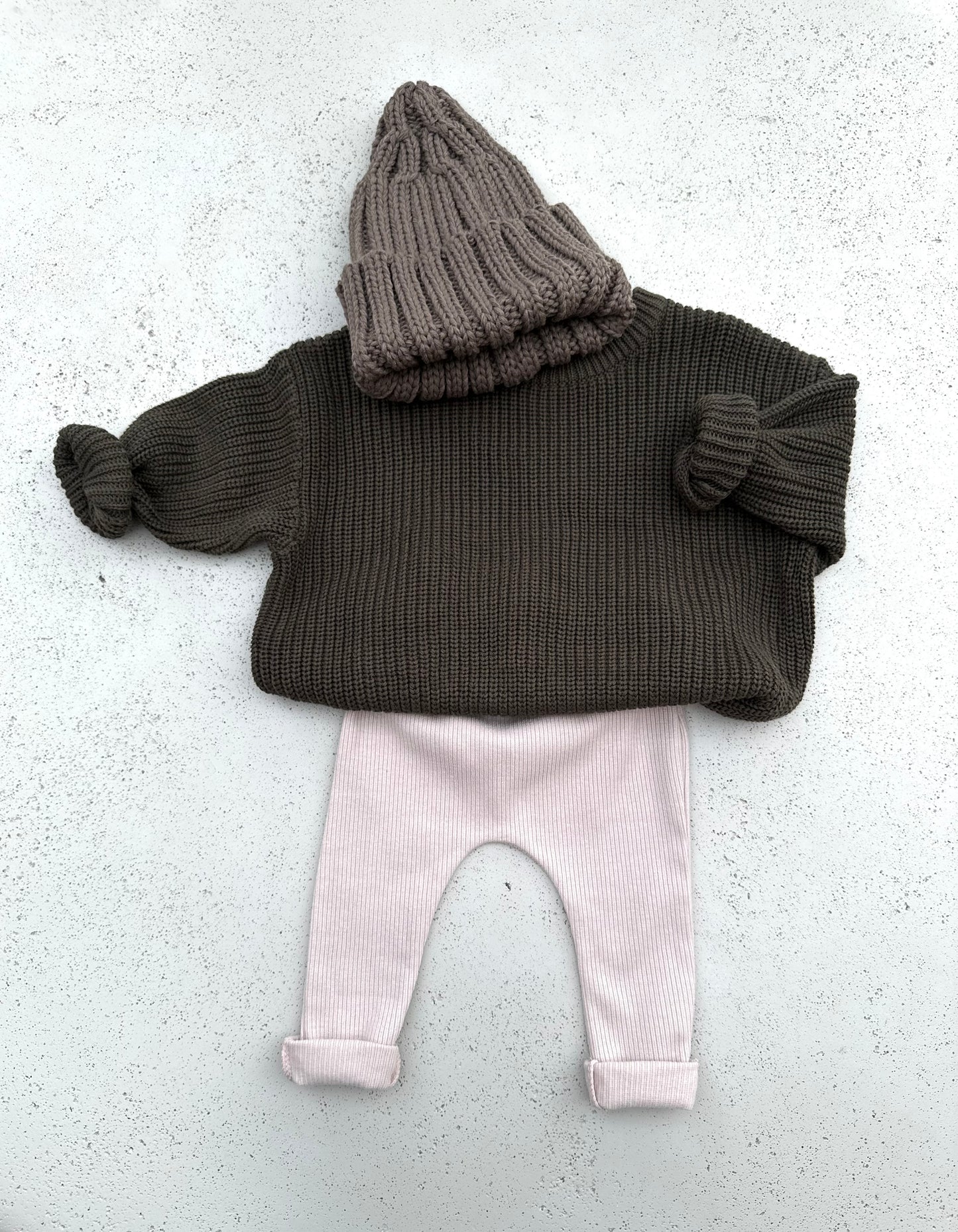 Bebe cotton rib legging - beige/cream/indie-pink