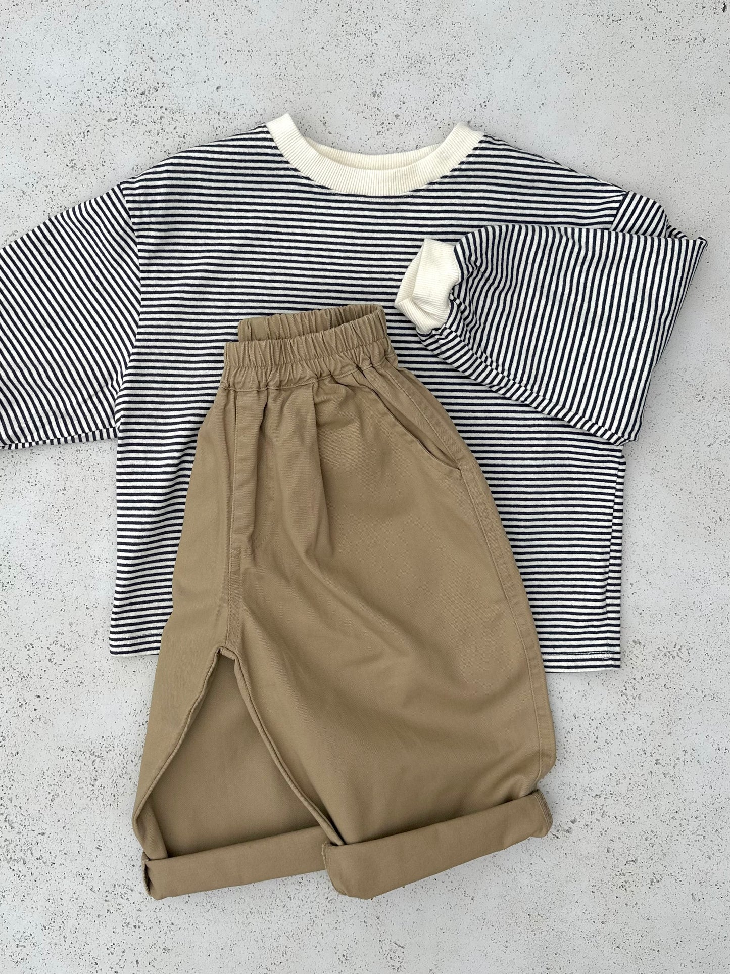 Melmel loose stripe sweatshirt - charcoal