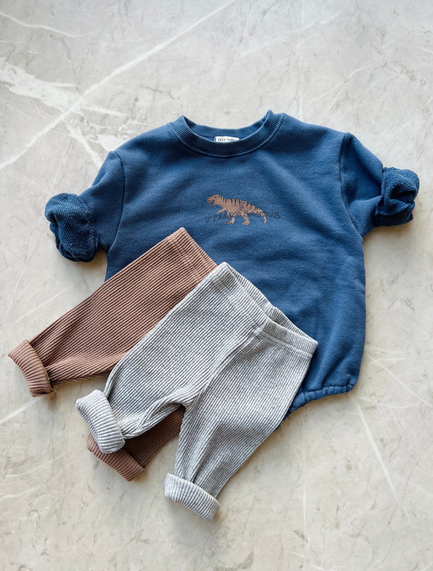 Bebe chewy rib leggings - blue/melange/mocha