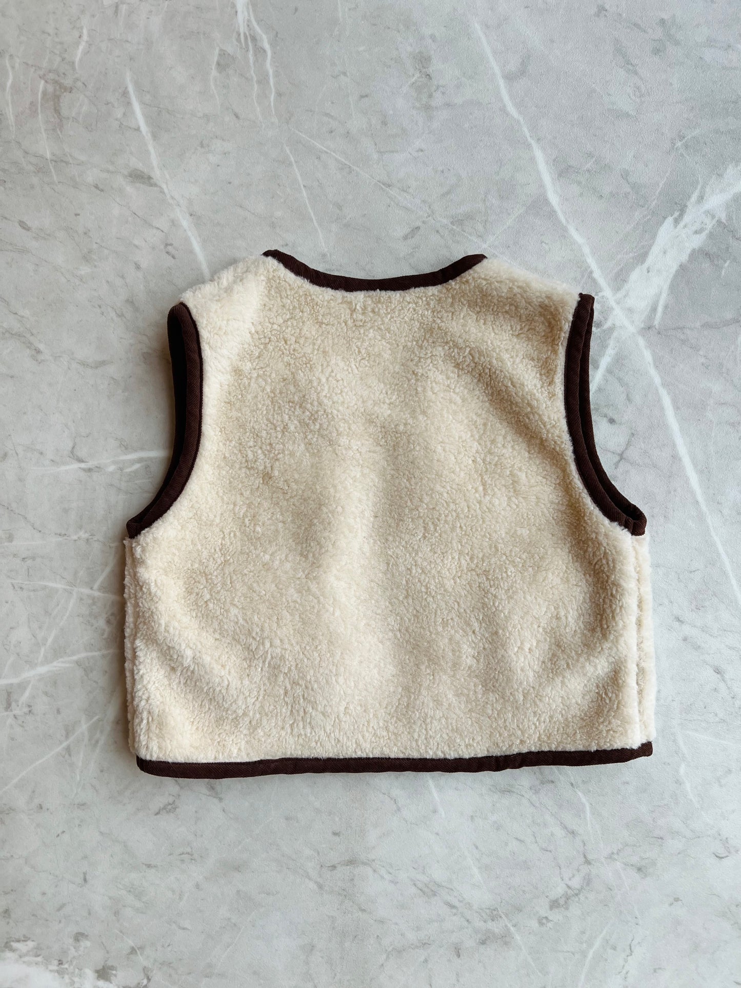 Macaron vest - cream/brown