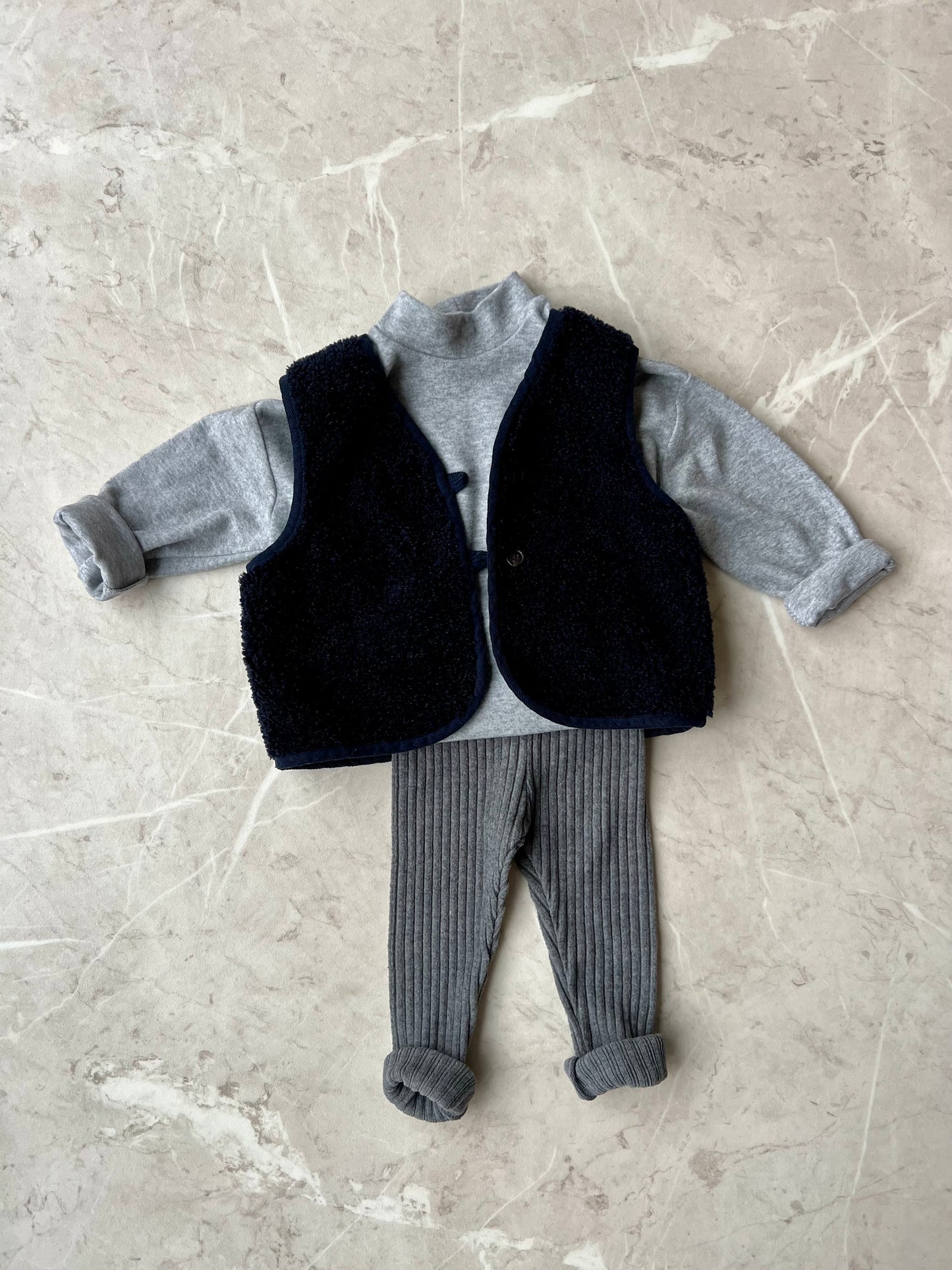 Rib knit leggings - grey